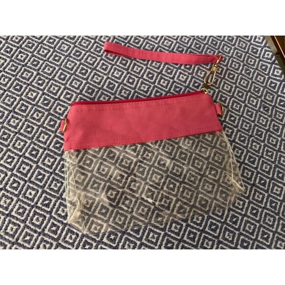 Handbags - Clear and pink zipper wristlet
